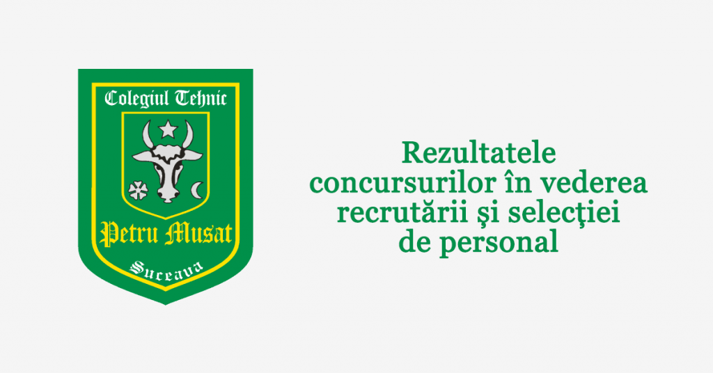 Rezultatele concursurilor în vederea recrutării și selecției de personal