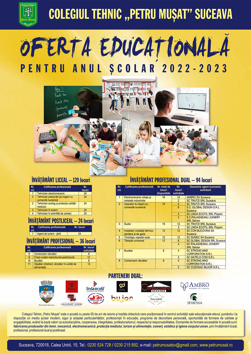 Oferta educațională pentru anul școlar 2022-2023