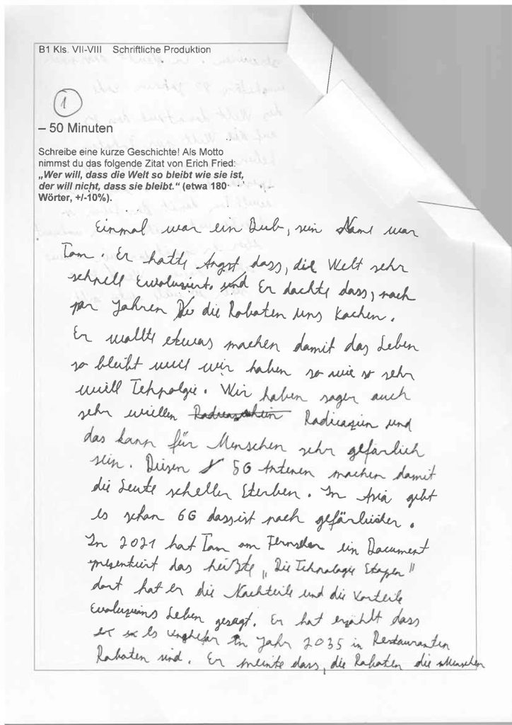 Olimpiada de Limba Germană Modernă - lucrările pe nivel lingvistic