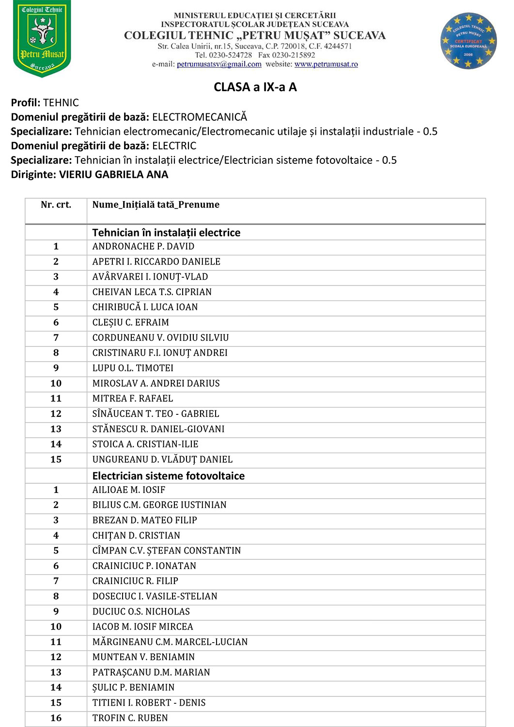Începem un nou an școlar